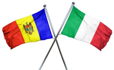 Moldova bayrağı İtalya bayrağı, 3d render ile