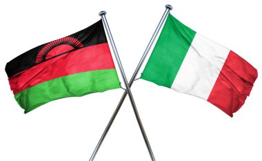 Malavi bayrağı İtalya bayrağı, 3d render ile