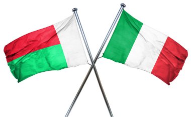 Madagaskar bayrağı İtalya bayrağı, 3d render ile