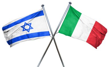 İsrail bayrağı İtalya bayrağı, 3d render ile