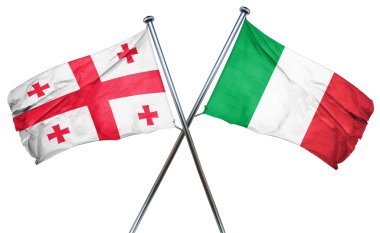 Georgia bayrağı İtalya bayrağı, 3d render ile