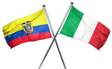 Ekvador bayrağı İtalya bayrağı, 3d render ile