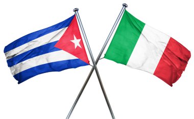 Küba bayrağı İtalya bayrağı, 3d render ile