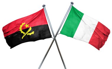 Angola bayrağı İtalya bayrağı, 3d render ile