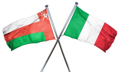 Umman bayrağı İtalya bayrağı, 3d render ile