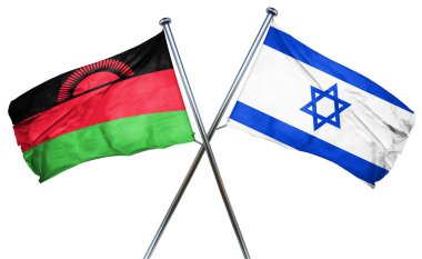 Malavi bayrağı İsrail bayrağı, 3d render ile