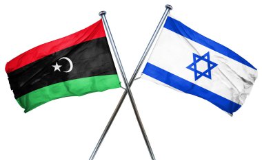 İsrail bayrağı, 3d render ile Libya bayrağı