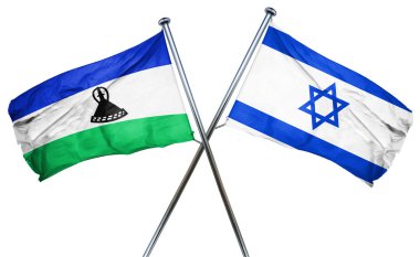 Lesoto bayrağı İsrail bayrağı, 3d render ile