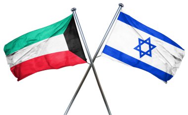 Kuveyt bayrağı İsrail bayrağı, 3d render ile