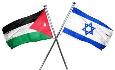 Jordan bayrağı İsrail bayrağı, 3d render ile