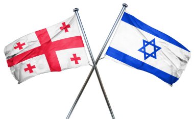 Georgia bayrağı İsrail bayrağı, 3d render ile