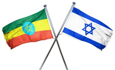 Etiyopya bayrağı İsrail bayrağı, 3d render ile