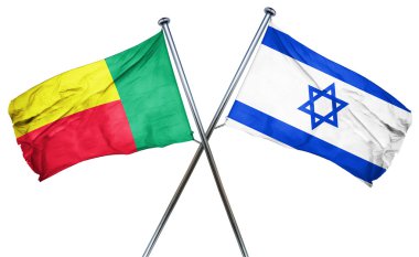 Benin bayrağı İsrail bayrağı, 3d render ile