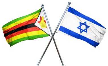 Zimbabve bayrağı İsrail bayrağı, 3d render ile