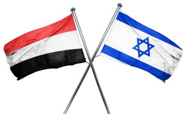 İsrail bayrağı, 3d render ile Yemen bayrağı