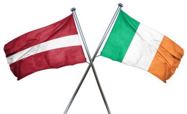 İrlanda bayrağı, 3d render ile Letonya bayrağı