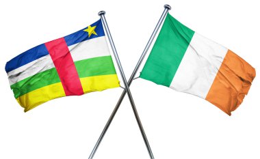 İrlanda bayrağı, 3d render ile Orta Afrika Cumhuriyeti bayrağı