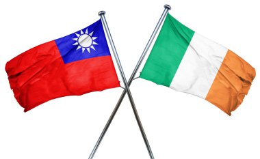 İrlanda bayrağı, 3d render ile Çin Halk Cumhuriyeti bayrağı