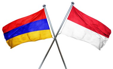 Endonezya bayrağı, 3d render ile Ermenistan bayrağı