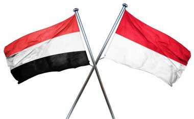 Endonezya bayrağı, 3d render ile Yemen bayrağı