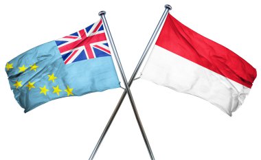 Endonezya bayrağı, 3d render ile Tuvalu bayrağı