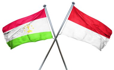 Endonezya bayrağı, 3d render ile Tacikistan bayrağı