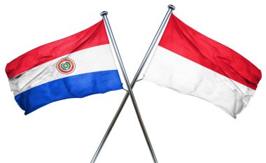 Endonezya bayrağı, 3d render ile Paraguay bayrak