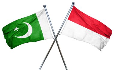 Endonezya bayrağı, 3d render ile Pakistan bayrağı