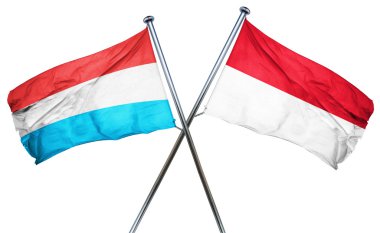 Endonezya bayrağı, 3d render ile Lüksemburg bayrağı