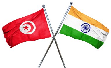 Tunus bayrağı Hindistan bayrağı, 3d render ile