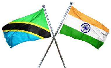 Hindistan bayrağı, 3d render ile Tanzanya bayrak