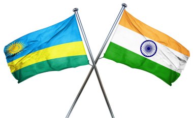 Hindistan bayrağı, 3d render ile Ruanda bayrak