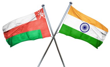 Hindistan bayrağı, 3d render ile Umman bayrağı