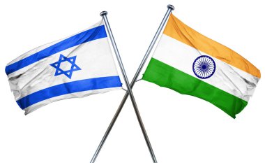 İsrail bayrağı Hindistan bayrağı, 3d render ile
