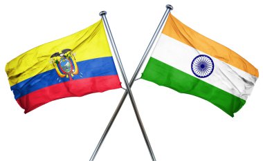 Ekvador bayrak Hindistan bayrağı, 3d render ile