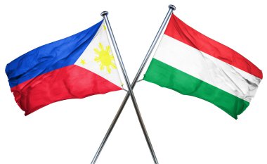 Filipinler bayrağı ile Macaristan bayrağı, 3d render