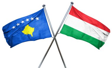 Macaristan bayrağı, 3d render ile Kosova bayrağı