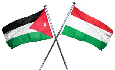Jordan bayrak Macaristan bayrağı, 3d render ile