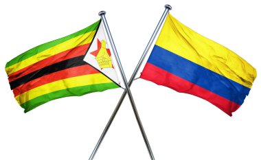 Zimbabve bayrağı Kolombiya bayrak, 3d render ile