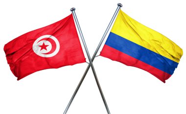 Kolombiya bayrak, 3d render ile Tunus bayrağı