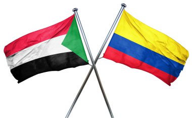 Kolombiya bayrak, 3d render ile Sudan bayrağı