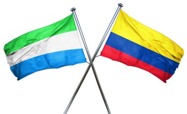 Sierra Leone bayrak Kolombiya bayrak, 3d render ile