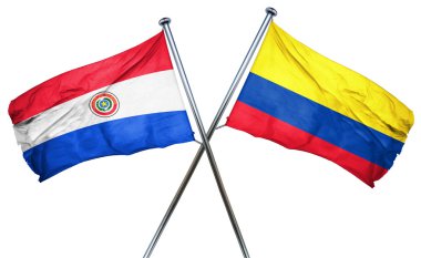 Kolombiya bayrak, 3d render ile Paraguay bayrak