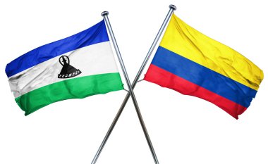 Lesoto bayrağı Kolombiya bayrak, 3d render ile