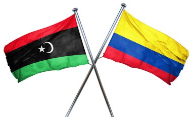 Kolombiya bayrak, 3d render ile Libya bayrağı