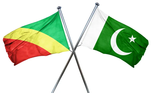 Congo flag with Pakistan flag, 3D rendering — Stock Photo, Image