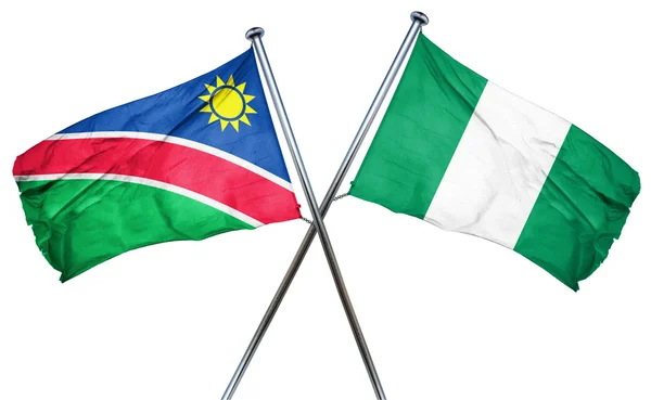 De vlag van Namibië vlag met Nigeria, 3D-rendering — Stockfoto