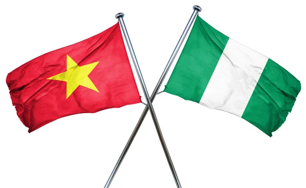 Vlag van Vietnam met Nigeria vlag, 3D-rendering — Stockfoto