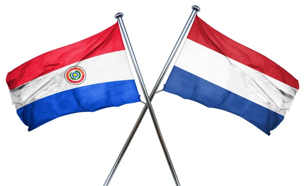 Paraguay flagga med Nederländerna sjunka, 3d-rendering — Stockfoto
