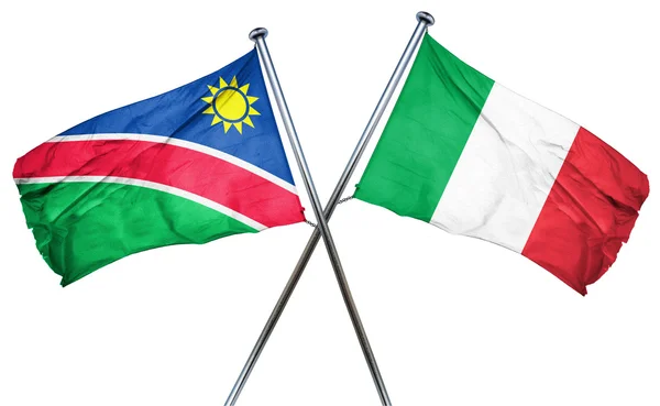 Vlag van Namibië met Italië vlag, 3D-rendering — Stockfoto